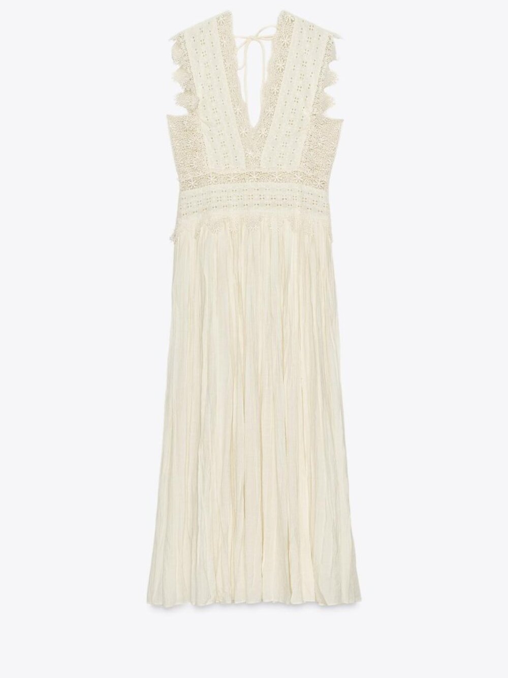 ZARA ZW Collection Ecru Strappy Lace Midi Dress Sz M Bloggers Fave 6895/249 NWT - Picture 14 of 16